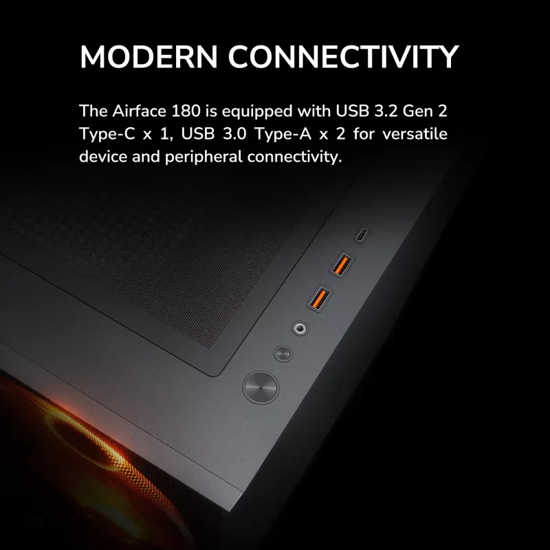 COUGAR Midi-Tower behuizing, Airface 180, ARGB, zwart