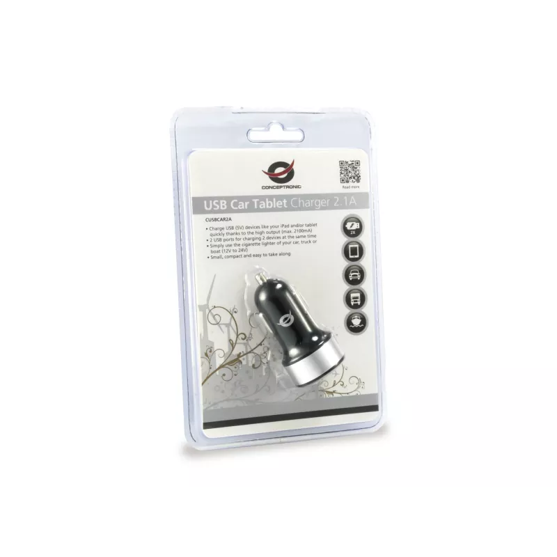 Autolader Conceptronic CUSBCAR2A 2-poorts USB 2.1A