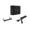 Conceptronic OZUL 4-poorts 65W USB PD desktoplader, binnen, AC, 5 V, zwart