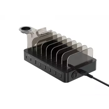 Conceptronic OZUL 8-poorts 75W USB PD laadstation, binnen, AC, 12 V, zwart