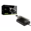 Conceptronic OZUL 8-poorts 75W USB PD laadstation, binnen, AC, 12 V, zwart