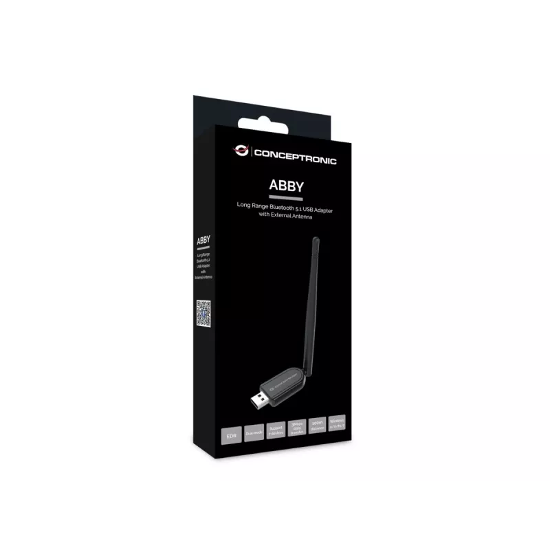 Conceptronic ABBY Long Range Bluetooth 5.1 USB-adapter met externe antenne