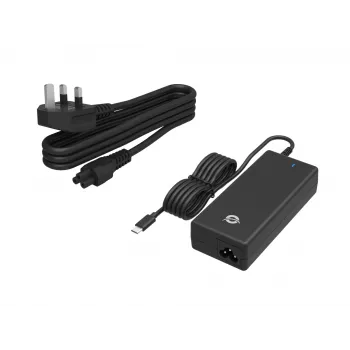 Conceptronic OZUL03BUK 100W GaN desktop USB PD lader, geïntegreerde USB-C-kabel, UK-stekker