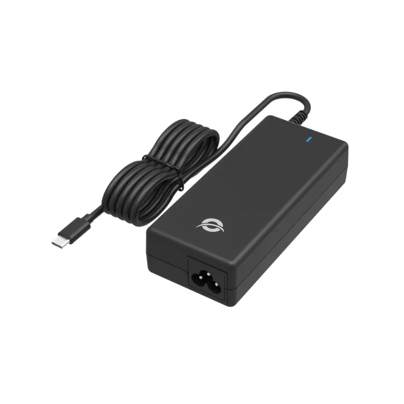 Conceptronic OZUL03BUK 100W GaN desktop USB PD lader, geïntegreerde USB-C-kabel, UK-stekker