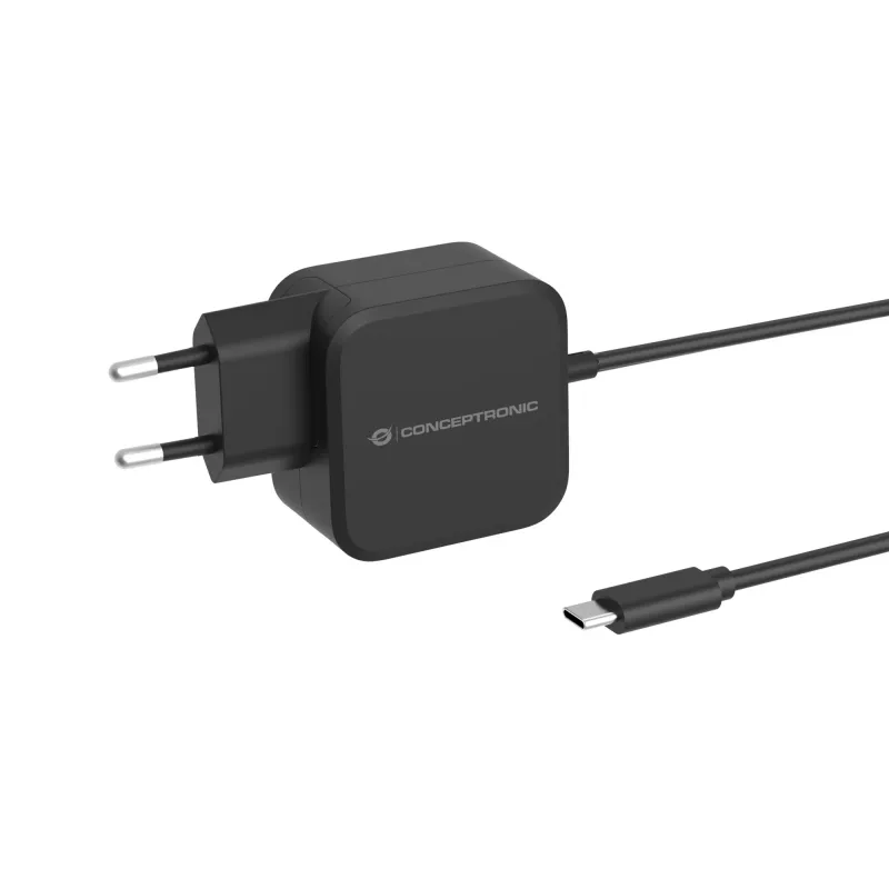 Conceptronic OZUL04BE 67W GaN USB PD lader, geïntegreerde USB-C-kabel