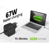 Conceptronic OZUL04BE 67W GaN USB PD lader, geïntegreerde USB-C-kabel