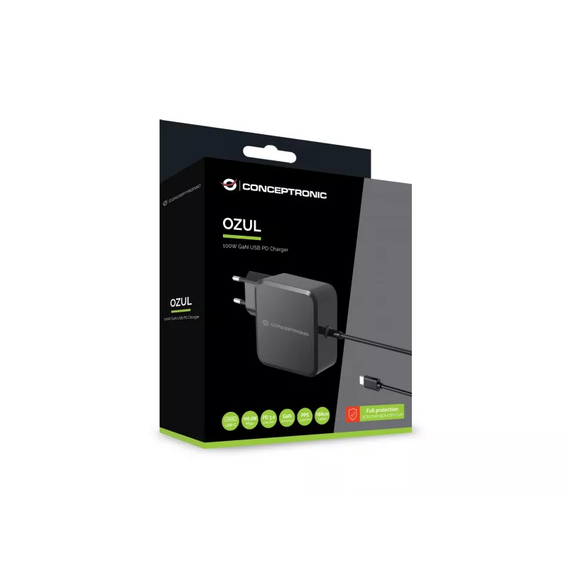Conceptronic OZUL05BE mobiele lader universeel zwart AC binnen