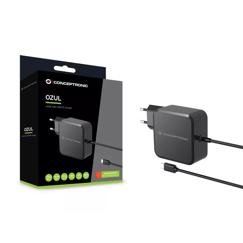 Conceptronic OZUL05BE mobiele lader universeel zwart AC binnen