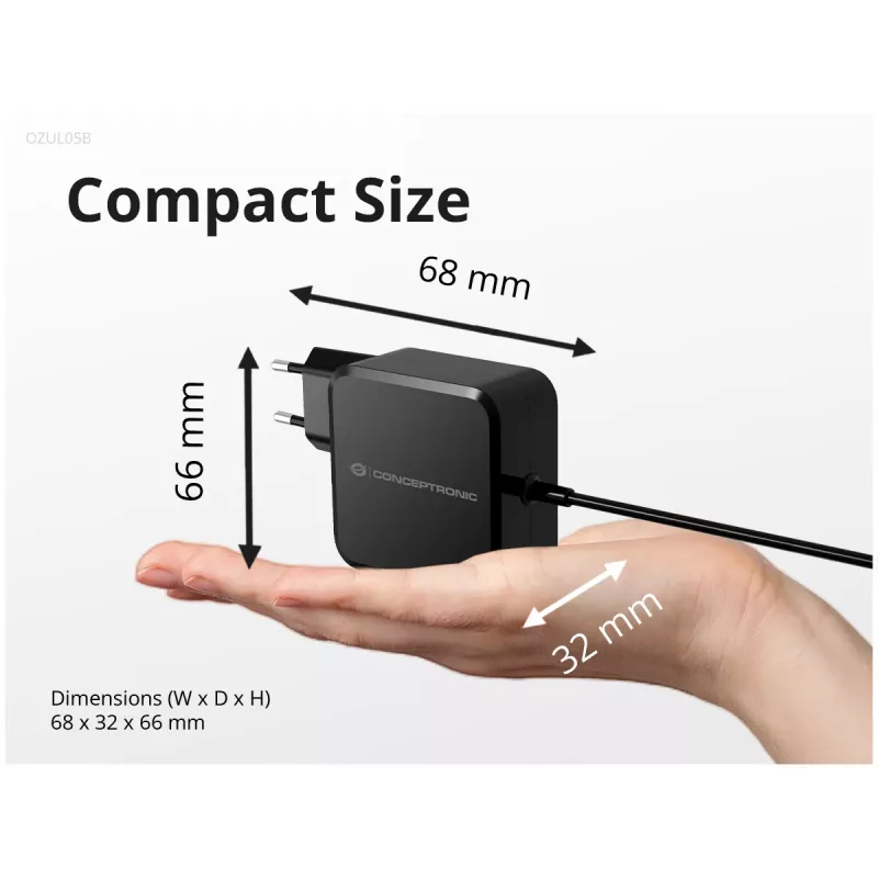 Conceptronic OZUL05BE mobiele lader universeel zwart AC binnen
