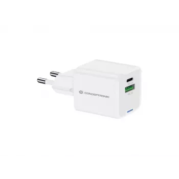 Conceptronic 2-poorts 20W GaN USB PD lader, USB-C x 1, USB-A x 1 ALTHEA15W