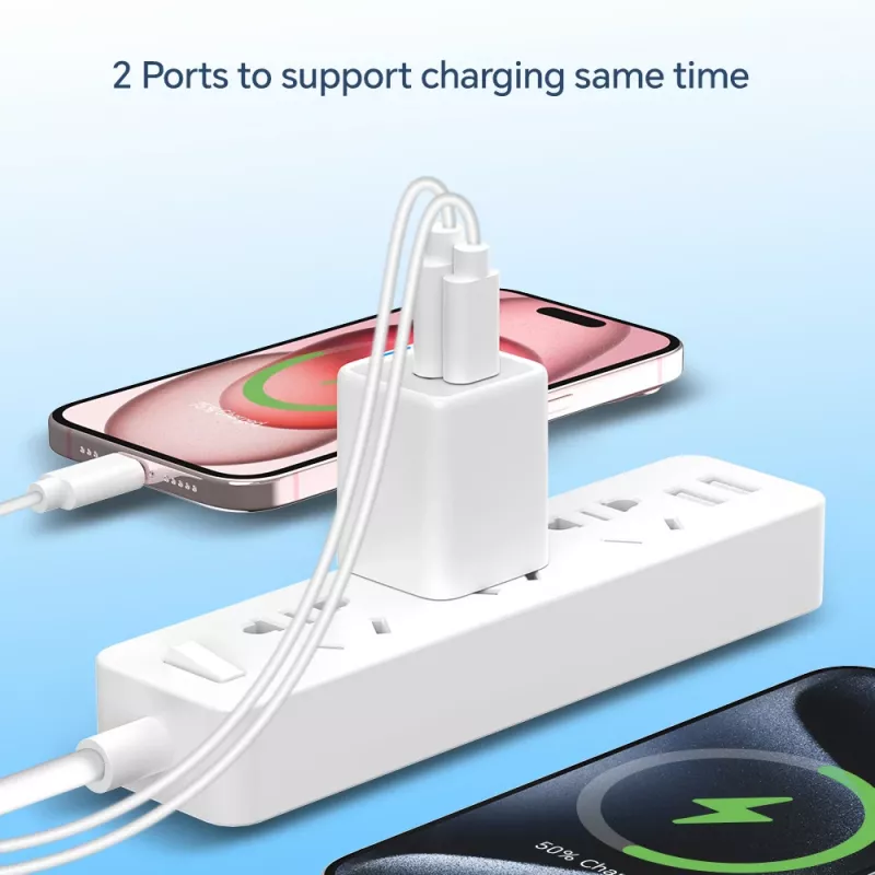 Conceptronic 2-poorts 20W GaN USB PD lader, USB-C x 1, USB-A x 1 ALTHEA15W