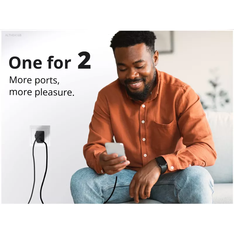 Conceptronic 2-poorts 33W GaN USB PD lader met 3-in-1 laadkabel, USB-C x 1, USB-A x 1, QC 3.0, PPS