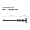Conceptronic 2-poorts 33W GaN USB PD lader met 3-in-1 laadkabel, USB-C x 1, USB-A x 1, QC 3.0, PPS