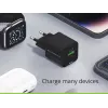 Conceptronic 2-poorts 33W GaN USB PD lader met 3-in-1 laadkabel, USB-C x 1, USB-A x 1, QC 3.0, PPS