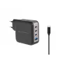 Conceptronic 4-poorts 100W GaN USB PD lader met USB-C laadkabel, USB-C x 3, USB-A x 1, QC 3.0, PPS