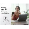 Conceptronic 4-poorts 100W GaN USB PD lader met USB-C laadkabel, USB-C x 3, USB-A x 1, QC 3.0, PPS