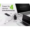 Conceptronic 4-poorts 100W GaN USB PD lader met USB-C laadkabel, USB-C x 3, USB-A x 1, QC 3.0, PPS