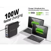 Conceptronic 4-poorts 100W GaN USB PD lader met USB-C laadkabel, USB-C x 3, USB-A x 1, QC 3.0, PPS