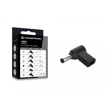 Conceptronic ABBY15PC04 DC-naar-USB-C-adapter, Asus/universeel 5,5x2,5mm, 18–20V