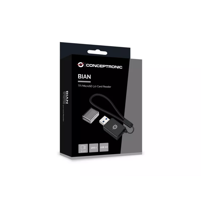 Conceptronic BIAN07B TF/MicroSD 3.0 kaartlezer, UHS-I, USB 3.0, 5Gbps
