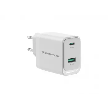 Conceptronic ALTHEA20W45 2-poorts 45W GaN USB PD lader, USB-C x 1, USB-A x 1, QC 3.0, PPS, PD 3.0