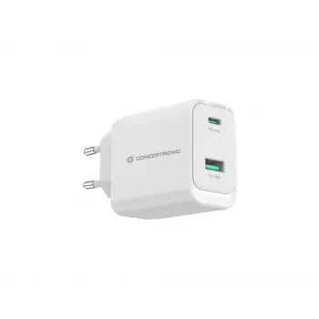 Conceptronic ALTHEA20W45 2-poorts 45W GaN USB PD lader, USB-C x 1, USB-A x 1, QC 3.0, PPS, PD 3.0