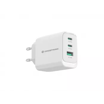 Conceptronic ALTHEA21W65 3-poorts 65W GaN USB PD-oplader, USB-C x 2, USB-A x 1, QC 3.0, PPS, PD 3.0