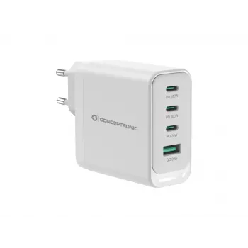 Conceptronic ALTHEA22W100 4-poorts 100W GaN USB PD-oplader, USB-C x 3, USB-A x 1, QC 3.0, PPS, PD 3.0