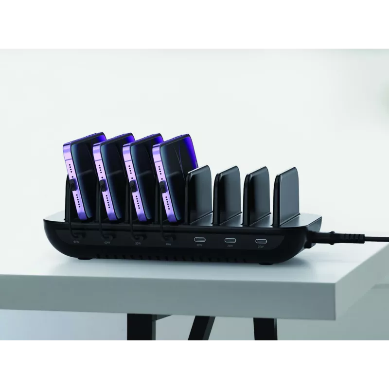 Conceptronic OZUL07B 160W 7-poorts USB PD-laadstation, USB-C x 7, PD 3.0