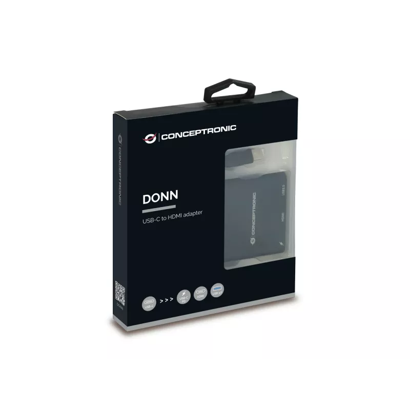 Conceptronic DONN01B laptop-dock/poort-replicator USB 3.2 Gen 1 (3.1 Gen 1) Type-C zwart