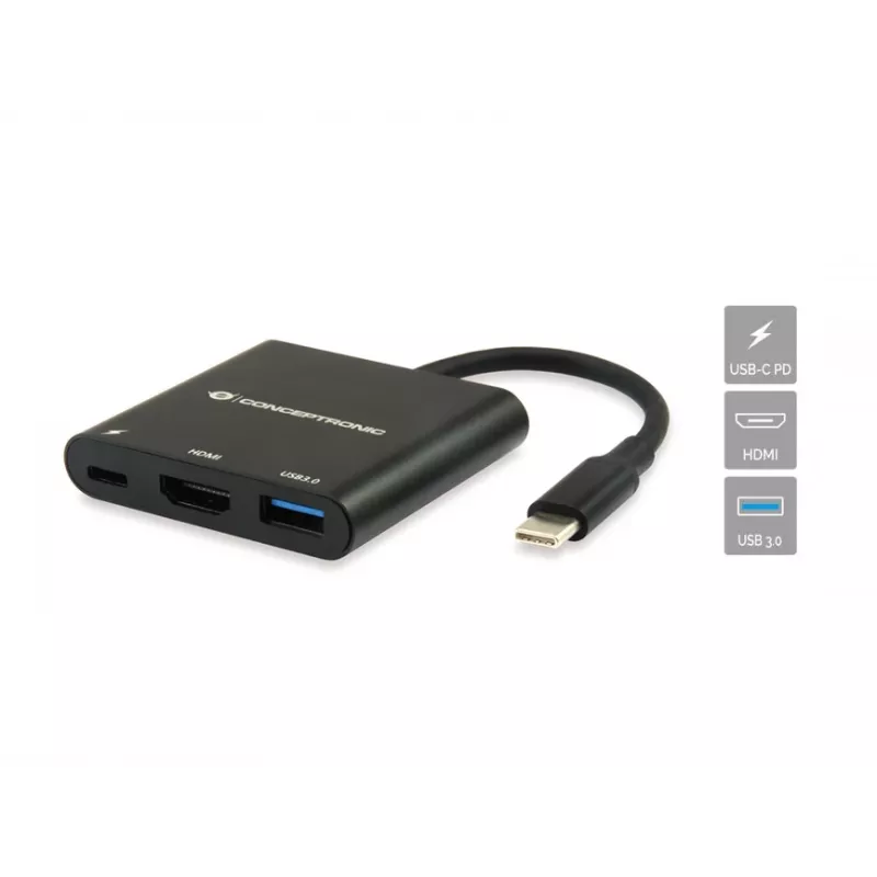 Conceptronic DONN01B laptop-dock/poort-replicator USB 3.2 Gen 1 (3.1 Gen 1) Type-C zwart