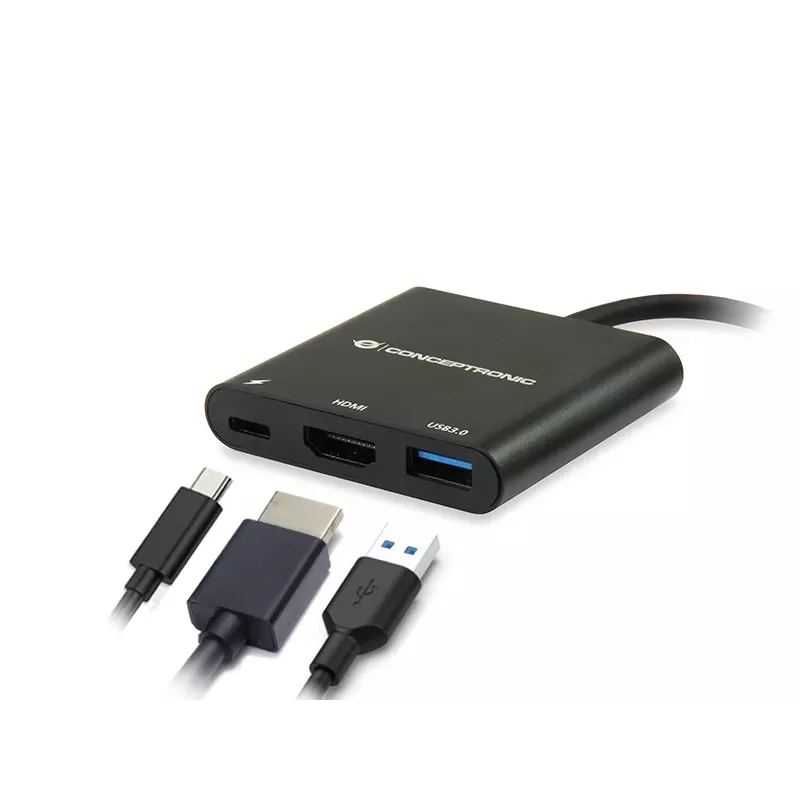 Conceptronic DONN01B laptop-dock/poort-replicator USB 3.2 Gen 1 (3.1 Gen 1) Type-C zwart