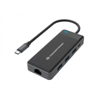 Conceptronic DONN14G laptop-dock/poort-replicator bedraad USB 3.2 Gen 1 (3.1 Gen 1) Type-C grijs