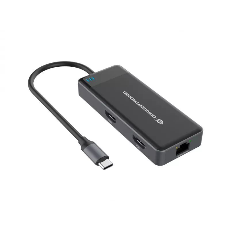 Conceptronic DONN14G laptop-dock/poort-replicator bedraad USB 3.2 Gen 1 (3.1 Gen 1) Type-C grijs