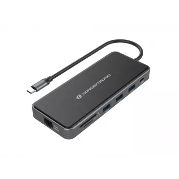 Conceptronic DONN15G laptop-dock/poort-replicator bedraad USB 3.2 Gen 1 (3.1 Gen 1) Type-C grijs
