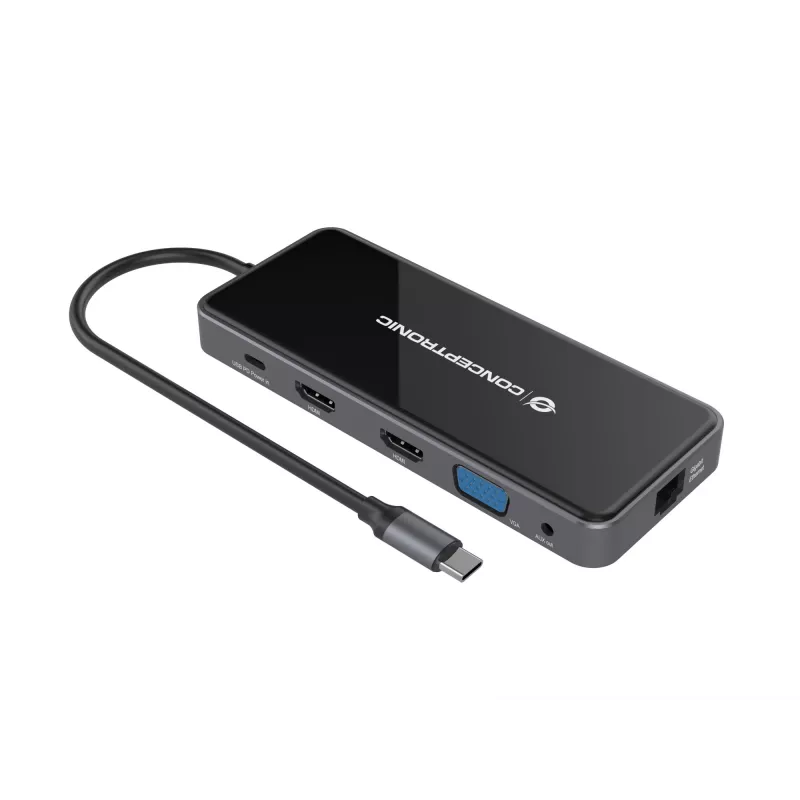 Conceptronic DONN15G laptop-dock/poort-replicator bedraad USB 3.2 Gen 1 (3.1 Gen 1) Type-C grijs