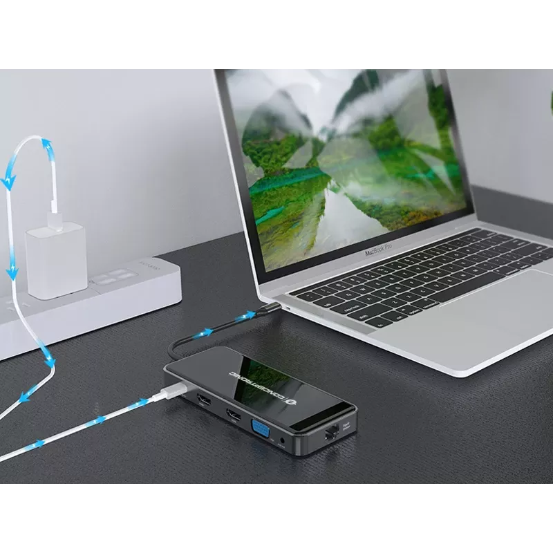 Conceptronic DONN15G laptop-dock/poort-replicator bedraad USB 3.2 Gen 1 (3.1 Gen 1) Type-C grijs
