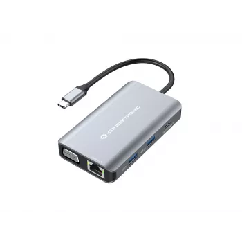 Conceptronic DONN21G laptop-dockingstation/poort-replicator bedraad USB 3.2 Gen 1 (3.1 Gen 1) Type-C grijs