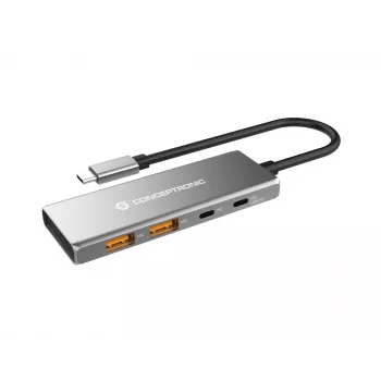 Conceptronic HUBBIES15G interface-hub USB 3.2 Gen 2 (3.1 Gen 2) Type-C 10000 Mbit/s grijs