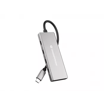 Conceptronic HUBBIES17G interface-hub USB 3.2 Gen 2 (3.1 Gen 2) Type-C 10000 Mbit/s grijs