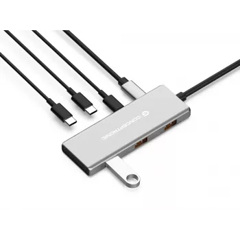 Conceptronic HUBBIES17G interface-hub USB 3.2 Gen 2 (3.1 Gen 2) Type-C 10000 Mbit/s grijs