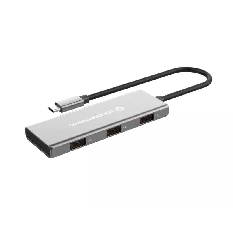 Conceptronic HUBBIES17G interface-hub USB 3.2 Gen 2 (3.1 Gen 2) Type-C 10000 Mbit/s grijs