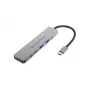 6-in-1 USB 3.2 Gen 1 dockingstation CONCEPTRONIC DONN33G HDMI, 2×USB-A 5Gbps, 2×USB-C 5Gbps, 100W USB PD, zilver
