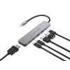 6-in-1 USB 3.2 Gen 1 dockingstation CONCEPTRONIC DONN33G HDMI, 2×USB-A 5Gbps, 2×USB-C 5Gbps, 100W USB PD, zilver
