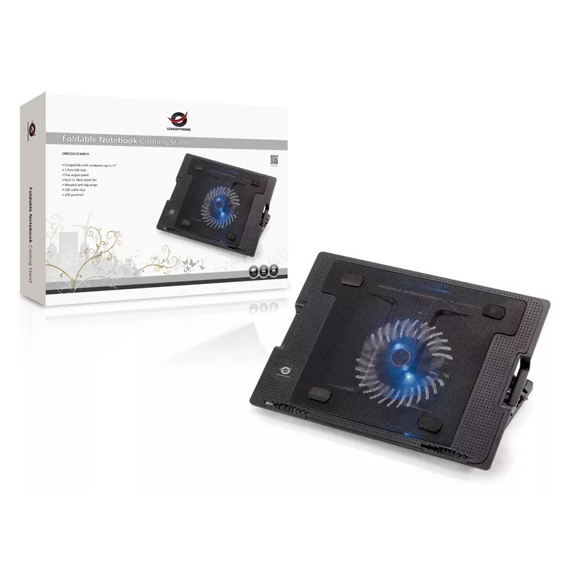 Conceptronic THANA notebook-koelonderzetter, geschikt voor maximaal 17 inch, 1 ventilator