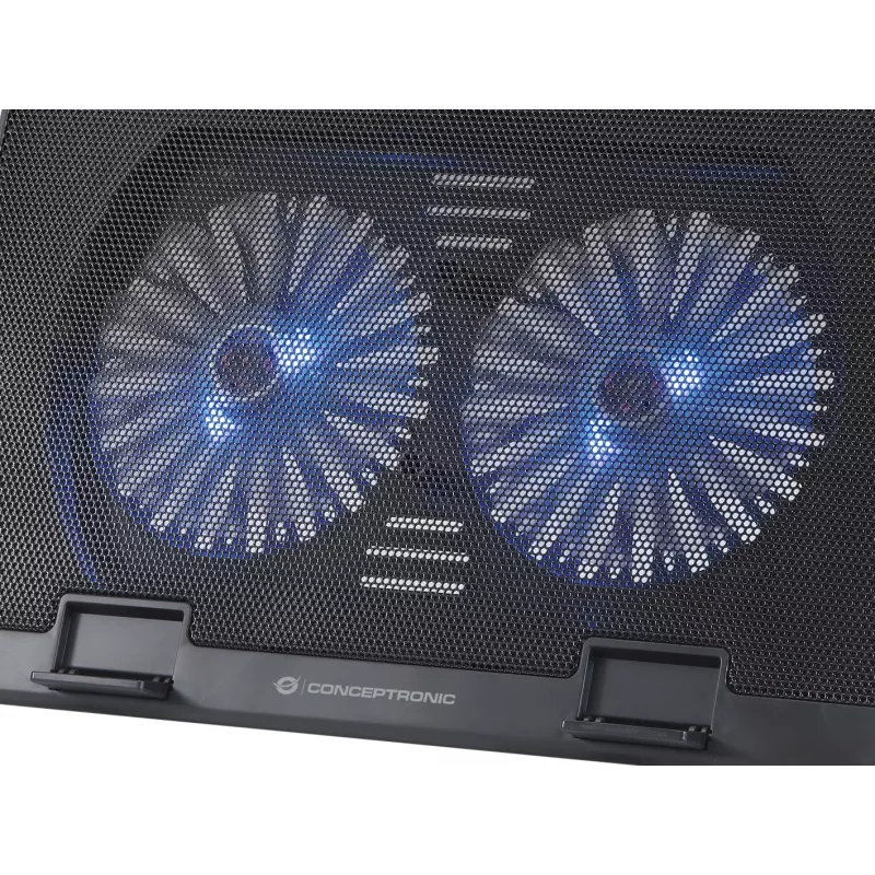 Conceptronic THANA notebook-koelpad, geschikt voor maximaal 17 inch, 2 ventilatoren