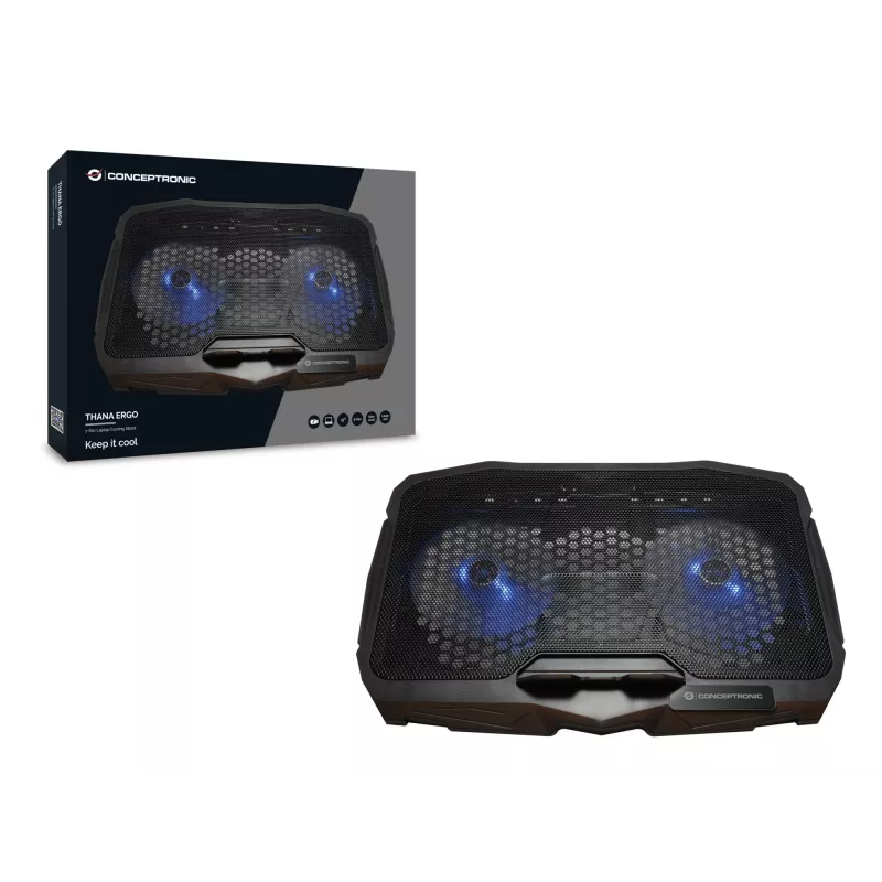 Conceptronic THANA07B laptop-koelpad 43,2 cm (17 inch) zwart