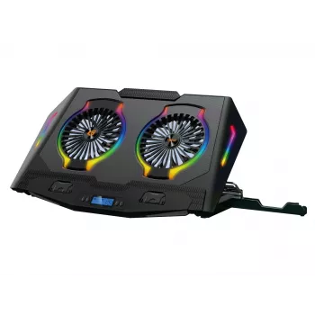 Conceptronic THYIA ERGO gaming-laptop-koelstandaard met 2 ventilatoren, 43,2 cm (17 inch), 2 st., knoppen, zwart, blauw, groen, rood, China