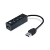 USB-hub Conceptronic HUBBIES 4-poorts USB 3.0-hub met USB-C OTG-adapter
