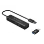 Conceptronic 4-poorts USB 3.0 aluminium hub met USB-C naar USB-A-adapter